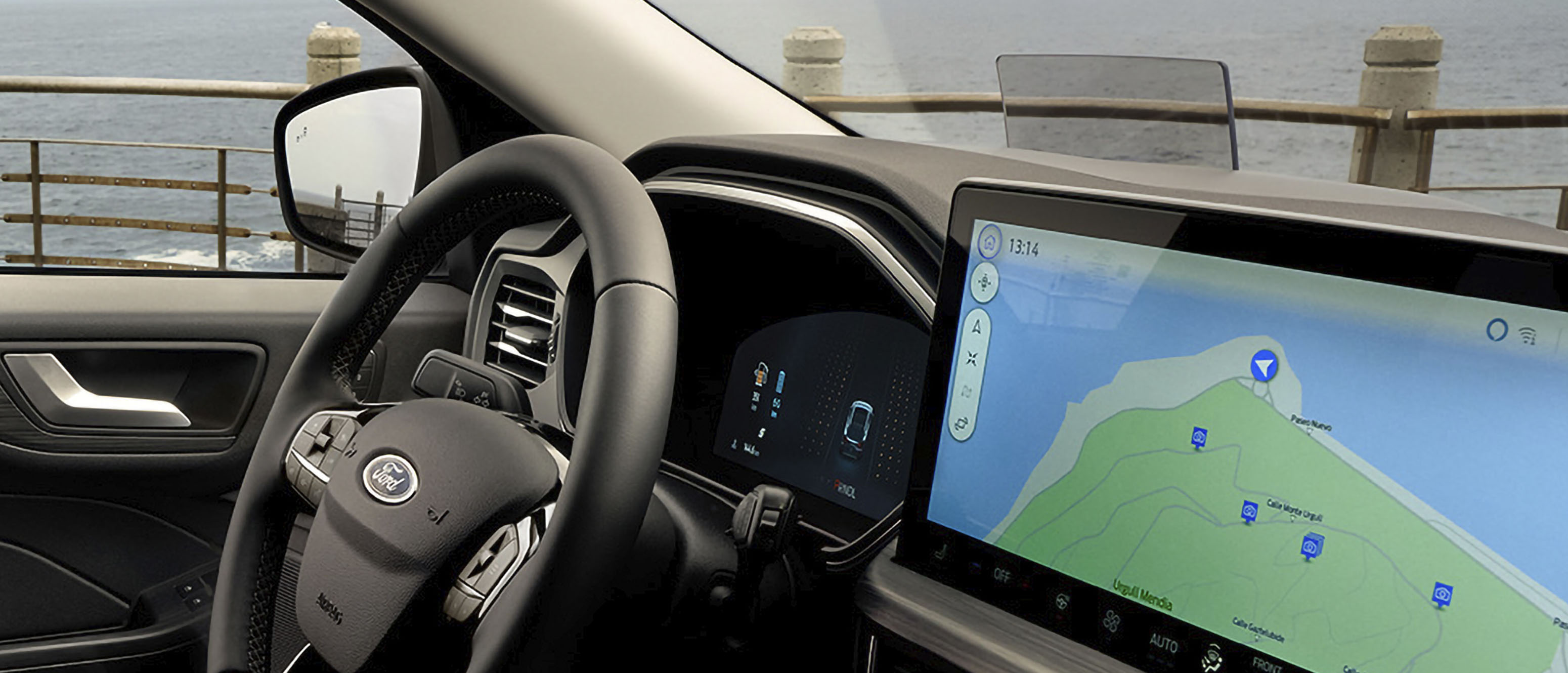 Navigation på touchskærm i Kuga 